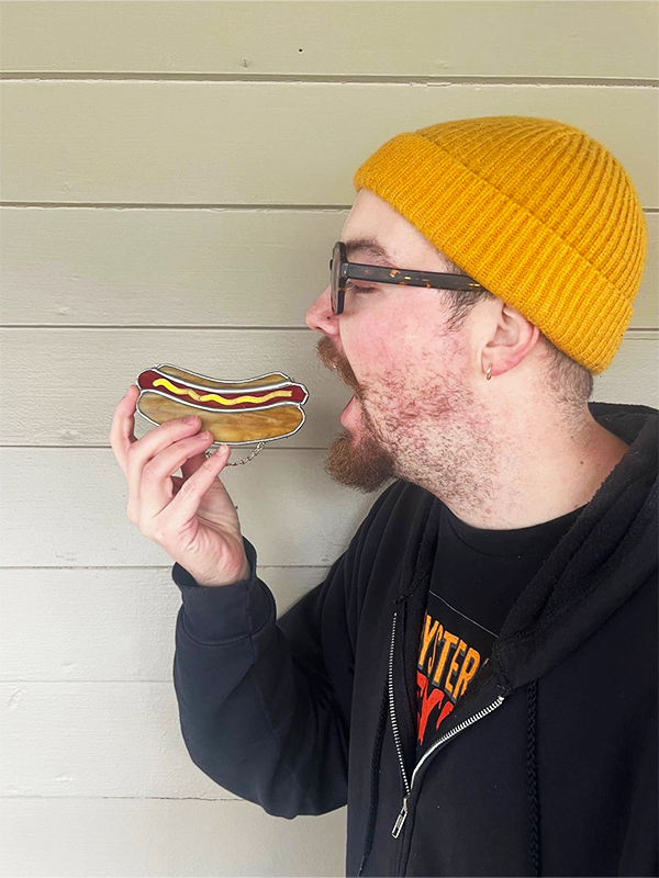 Hot Dog Stained Glass