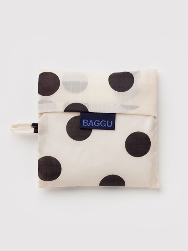 Standard Baggu: Cream and Black Polka Dot