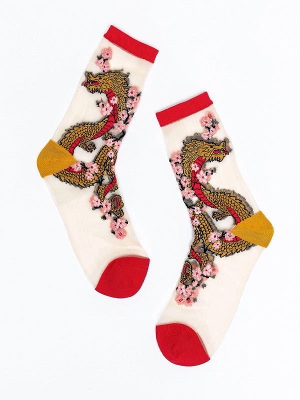 Year of the Dragon Sheer Crew Sock