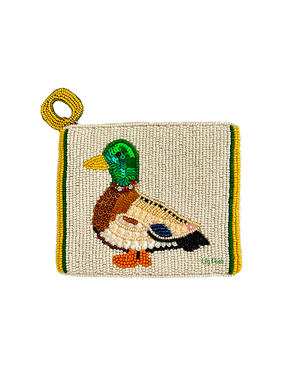 Beaded Coin Purse: Duck