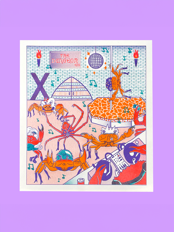 The Dungeoness Party Riso Print: 10 x 11.5
