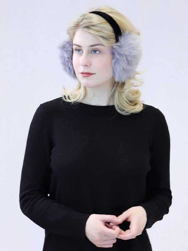 Faux Fox Fur Earmuffs with Velvet Band: Assorted