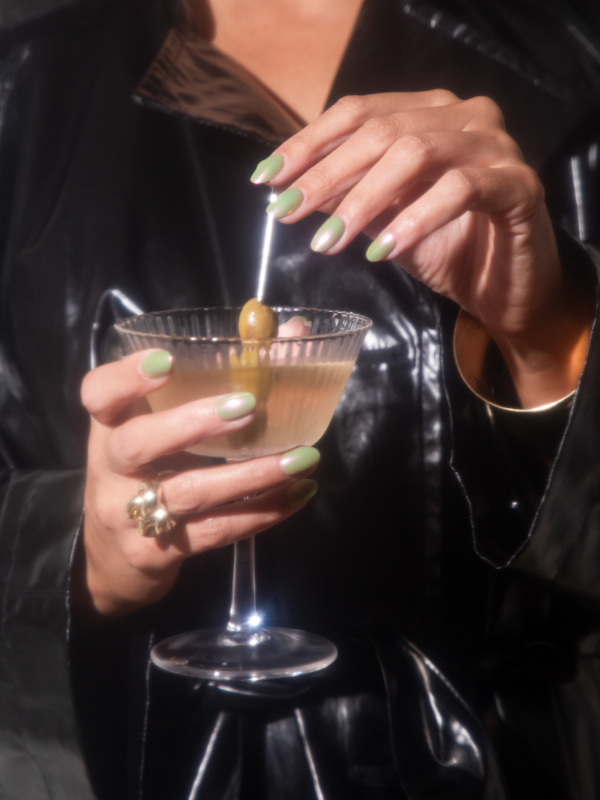 A set of Chill Tips in Patina Party, featuring stylish press-on nails with a unique patina-inspired design. The nails have a mix of earthy tones and a metallic finish, offering a trendy, eye-catching look for a chic and effortless manicure.