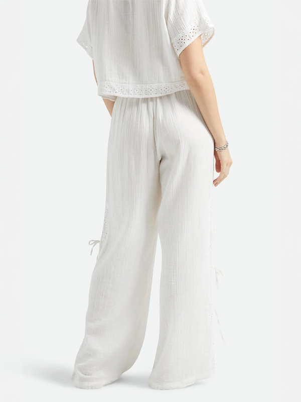 Seaside Eyelet Wide Leg Pant: Off White (FINAL SALE)