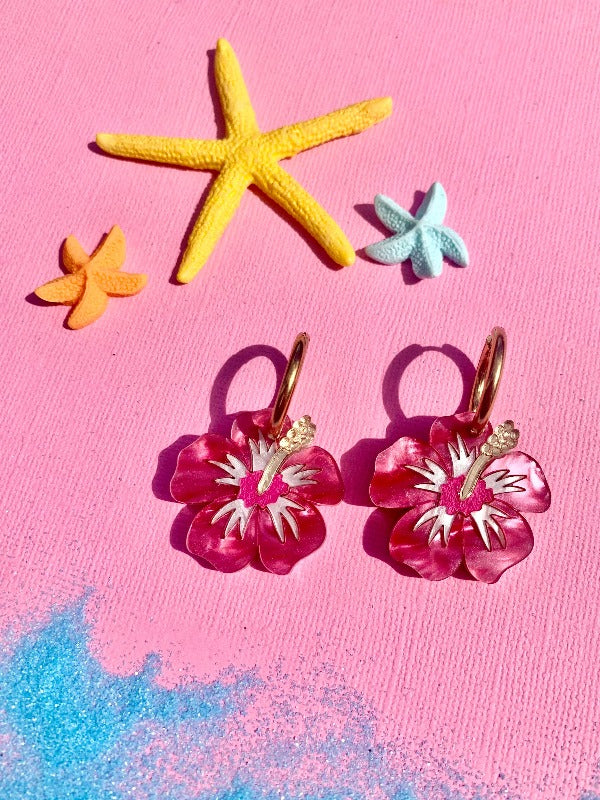 Hibiscus Flower Earrings