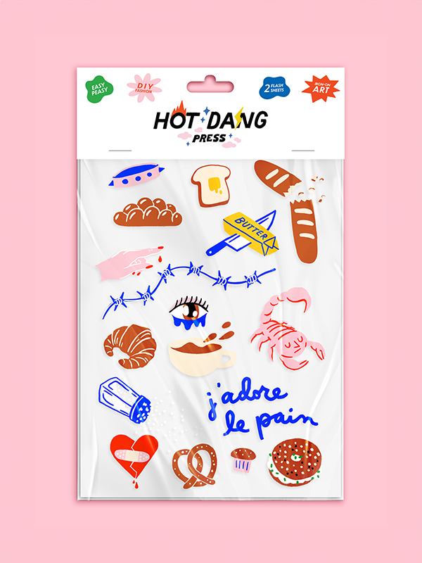 Iron-On Sheet Set: J'Adore Le Pain