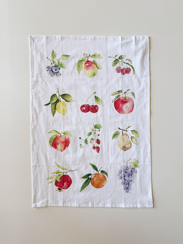 Flour Sack Tea Towel: Fruit