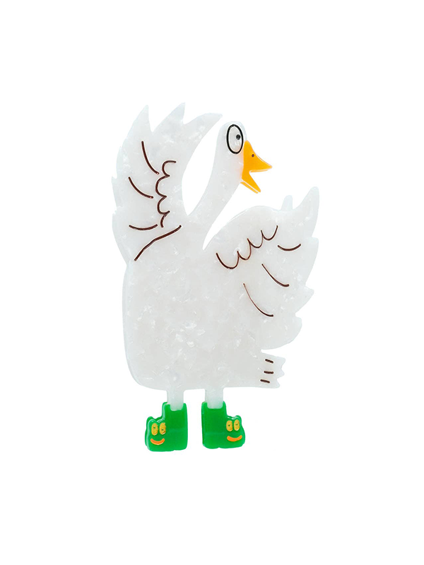 Silly Goose in Boots Hair Claw