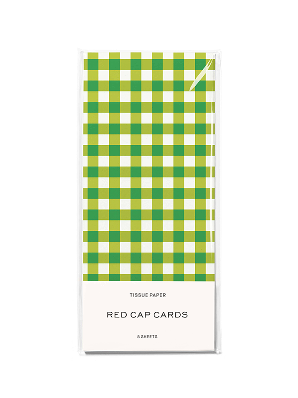 Tissue Paper: Green Gingham (5 Sheets)