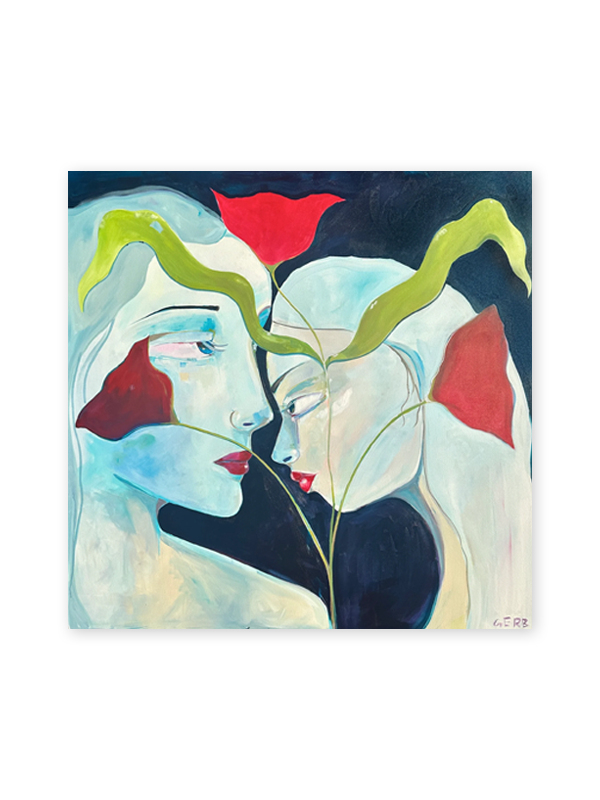 Morning Roses Print: 6 x 6