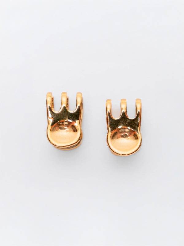 Mini Claw Clip Hoop Earrings: Gold