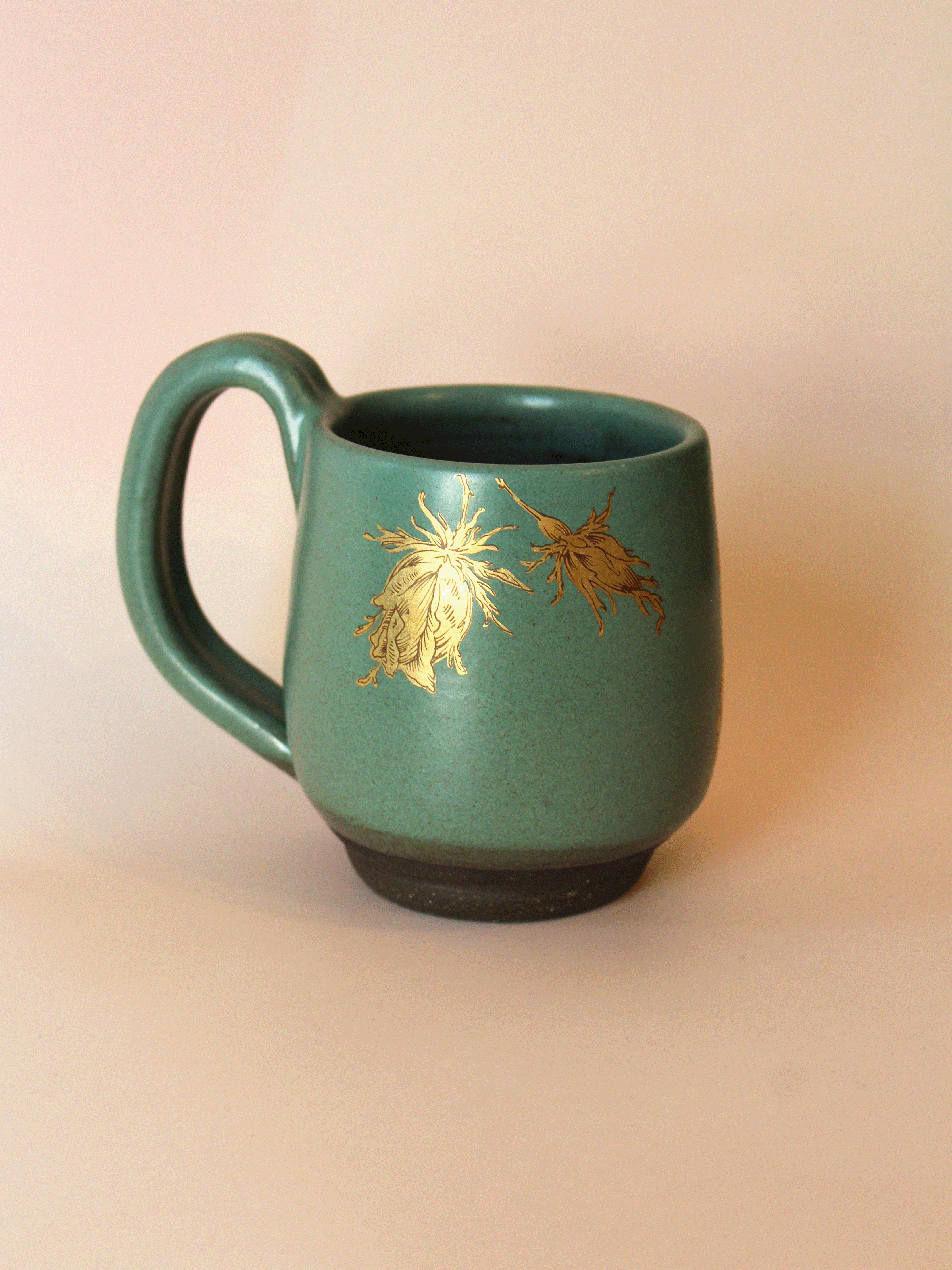 Mug: Gold Rose (Forest Green)
