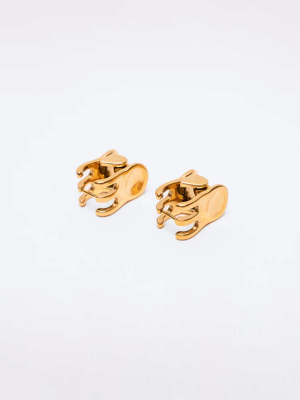 Mini Claw Clip Hoop Earrings: Gold