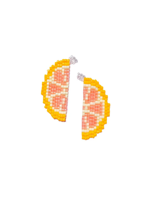 Citrus Slice Earrings: Pink Grapefruit