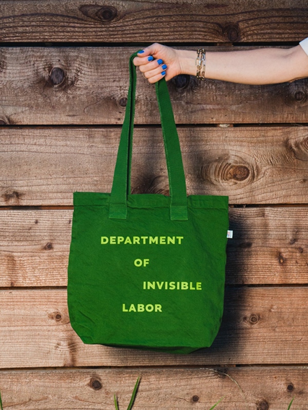 Department of Invisible Labor Tote: Green-on-Green