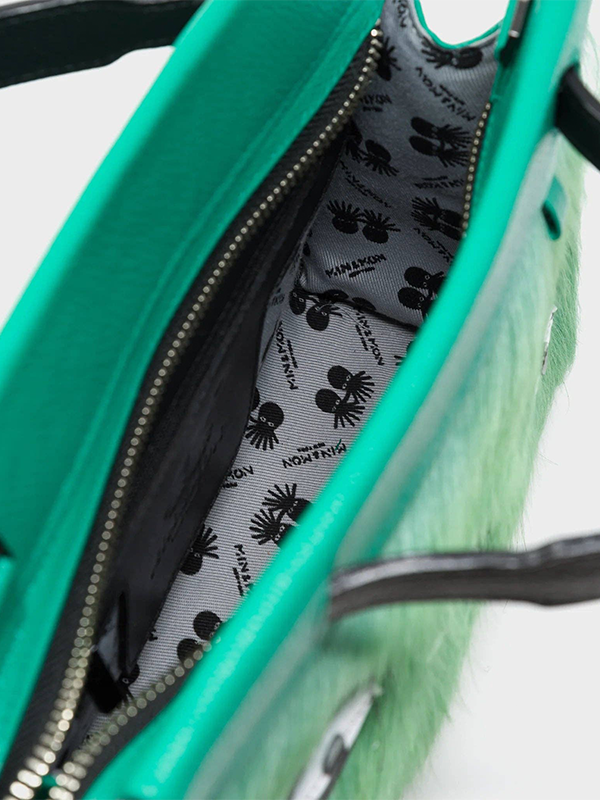 Small Vali Crossbody Leather Bag: All Over Eyes (Deep Green)