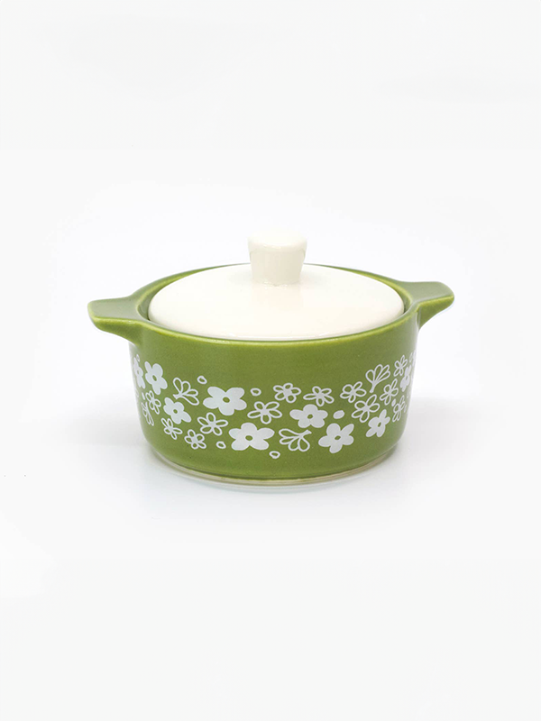 Mini Pyrex-Inspired Casserole Trinket Box: Spring Blossom