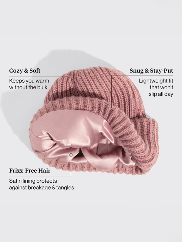 Glazey™ Satin-Lined Beanie: Blush