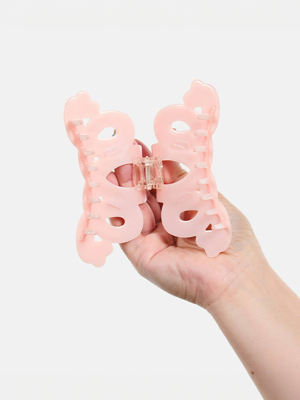 Large Heart Loop Claw: Pink