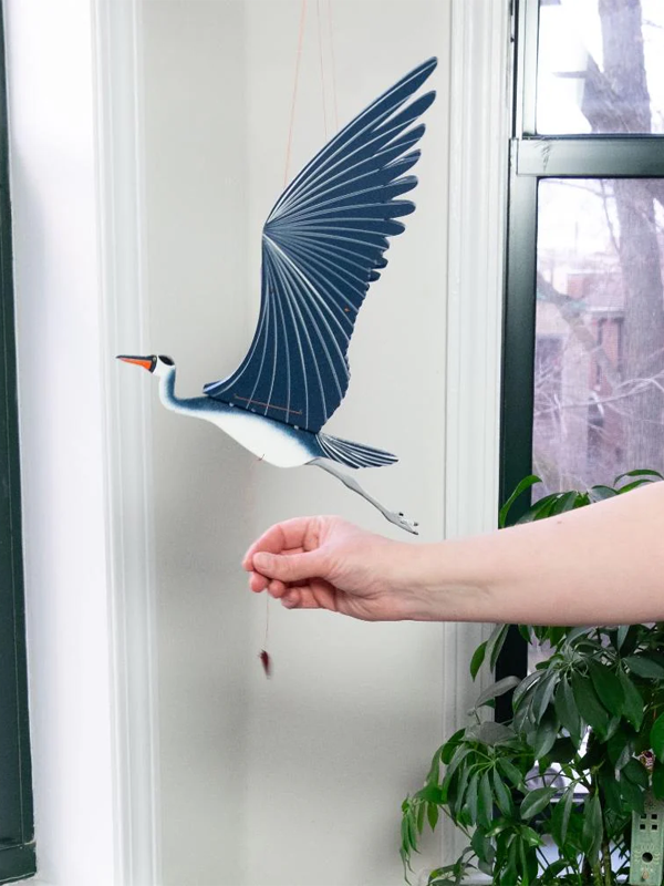 Blue Heron Bird Flying Mobile