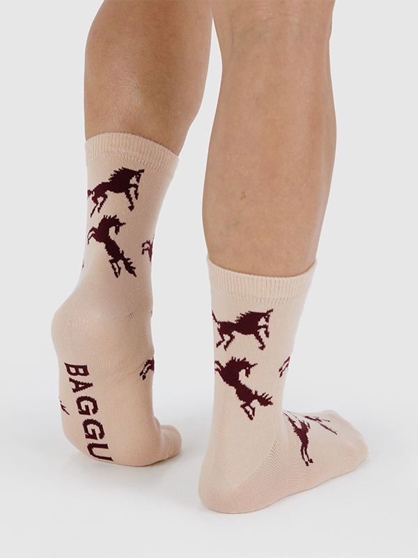 Baggu Crew Sock: Horses