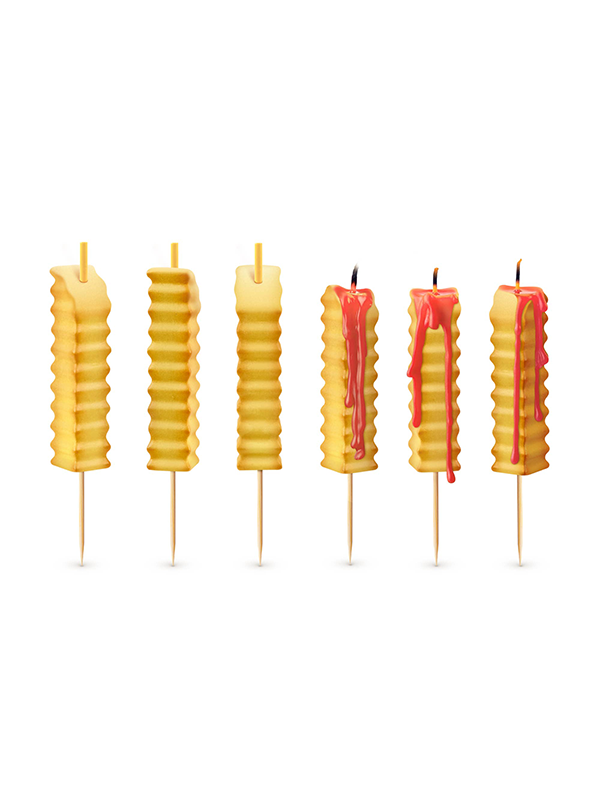 Hot and Crispy French Fry Candles: Set of 6