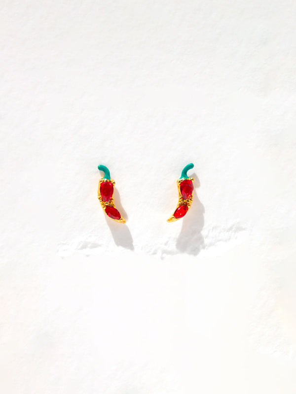 Red Hot Chili Pepper Studs: Gold