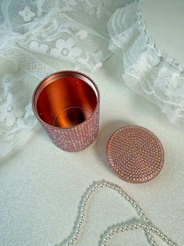 Pink Rhinestone Jar