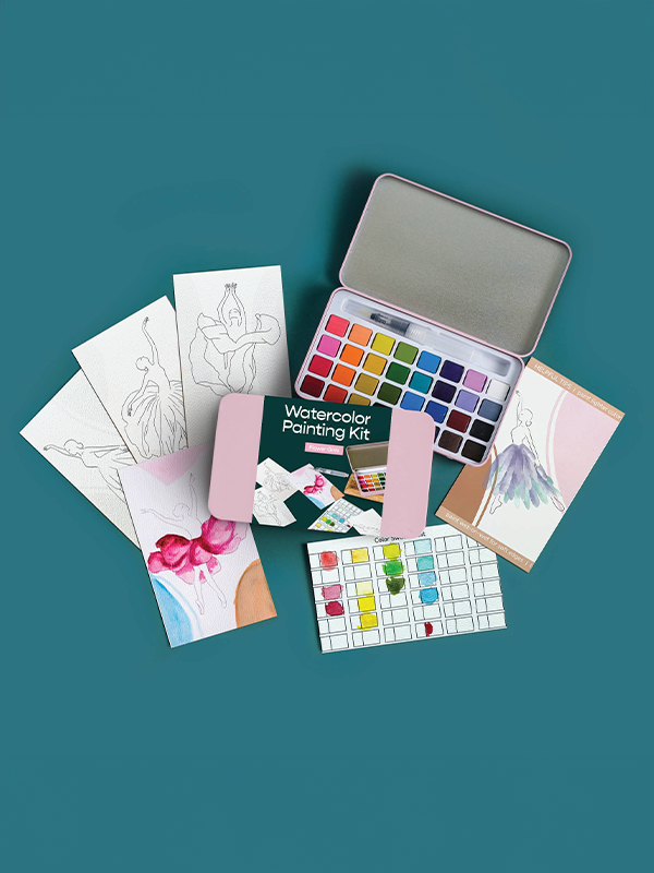Watercolor Painting Kit: Flower Girls