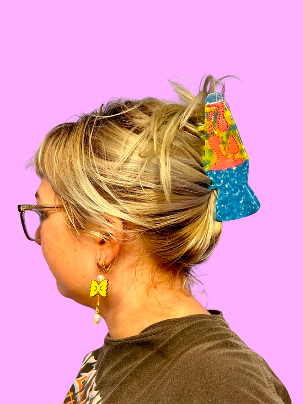 Rhinestone Lava Lamp Hair Claw
