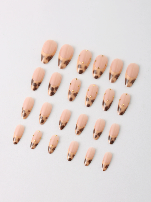 Press-On Nail Kit: French Leopard