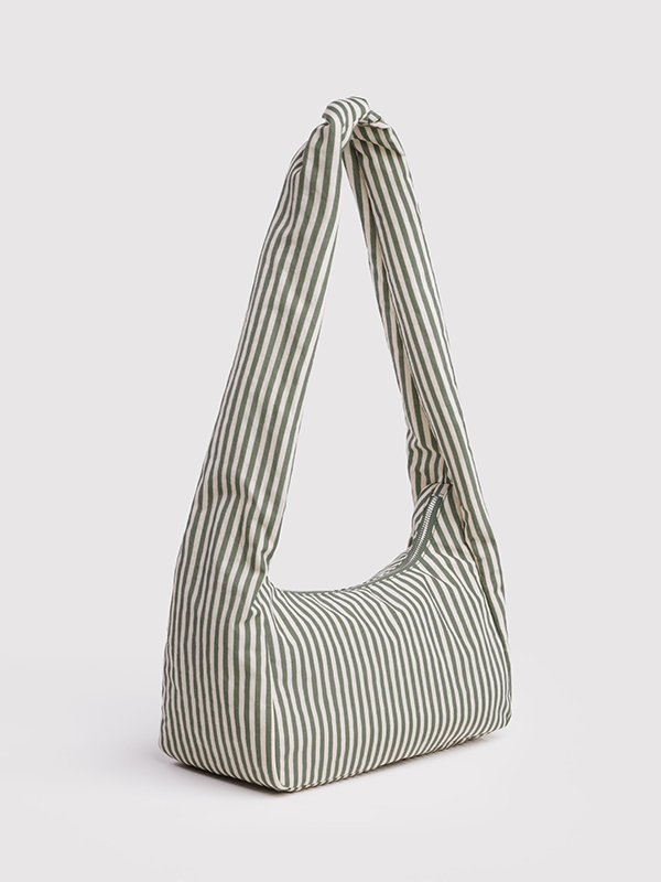 Nylon Meringue Bag: Sage Stripe
