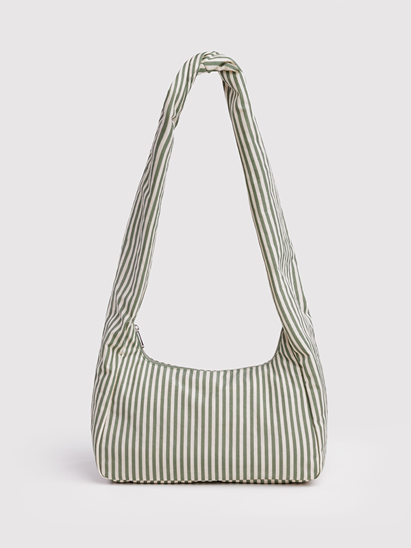 Nylon Meringue Bag: Sage Stripe