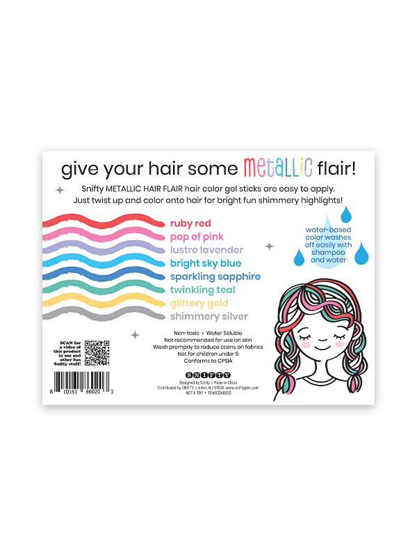 Metallic Hair Flair: Shimmery Hair Color Gel Sticks (Set of 8)