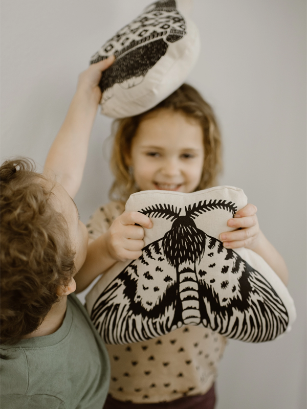 Cottage Garden Animal Printed Pillow: Moth