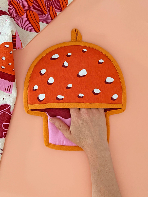 Mushroom Pot Holder with Pocket