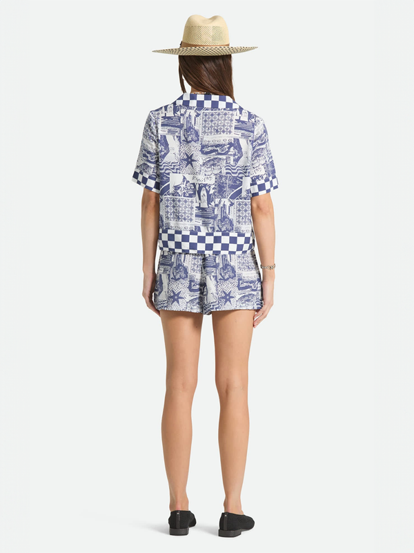 The Omar Button Down Shirt: Navy/White Collage