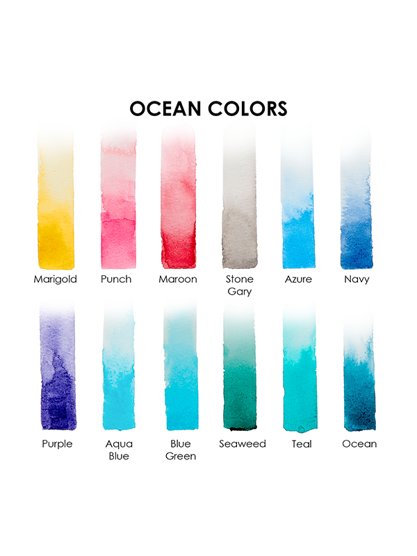 Watercolor Pocket Set with Brush: Ocean Colors