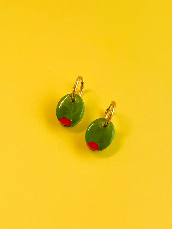 Pimento Olive Earrings
