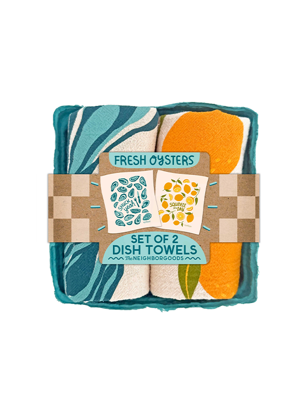 Fresh Oysters Tea Towels: Set of 2