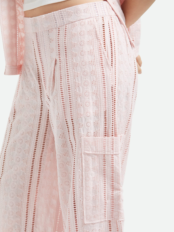 The Mercer Wide Leg Trouser Pant: Chalk Pink