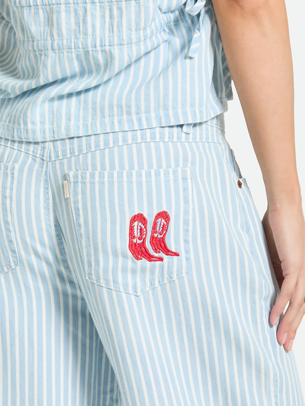 The Chloe 5-Pocket Pant: Two Boot Stripe