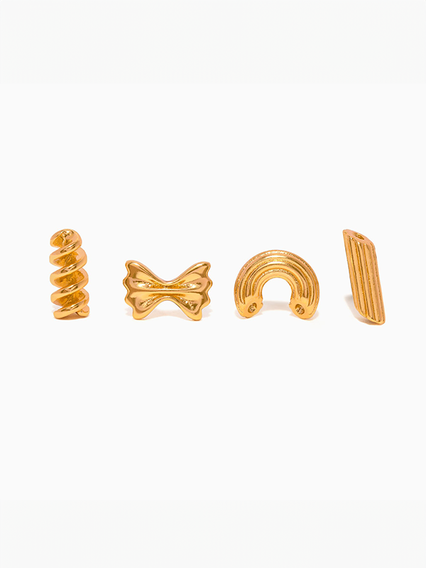 Al Dente Pasta Stud Set: Gold