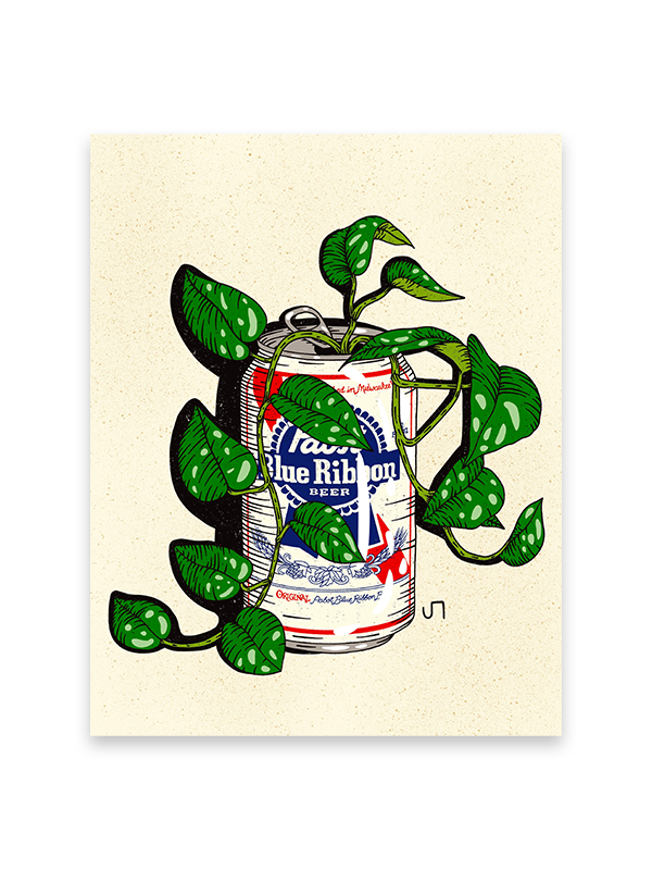 PBR Beer Can Print: 11 x 14