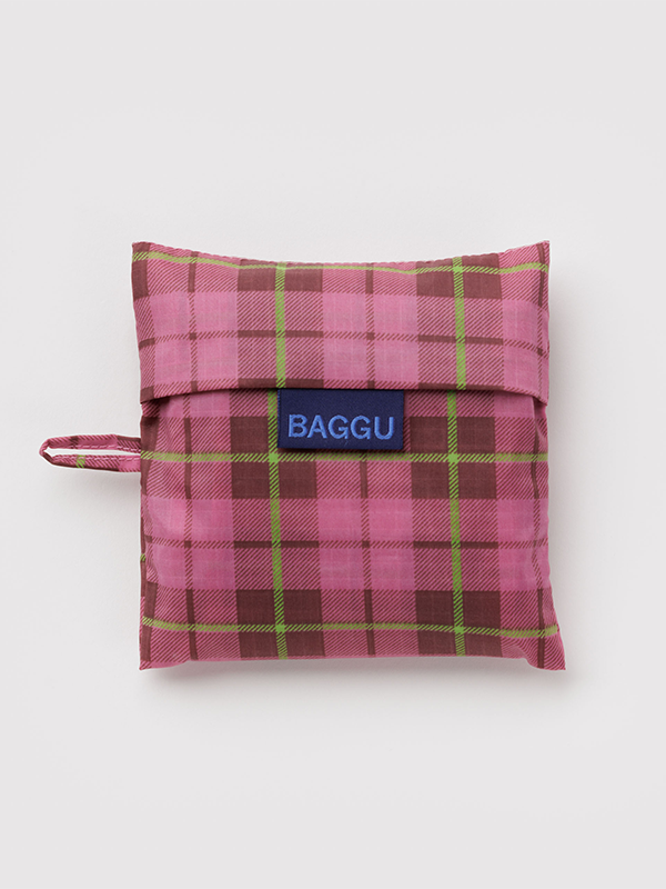 Standard Baggu: Azalea Pink Tartan