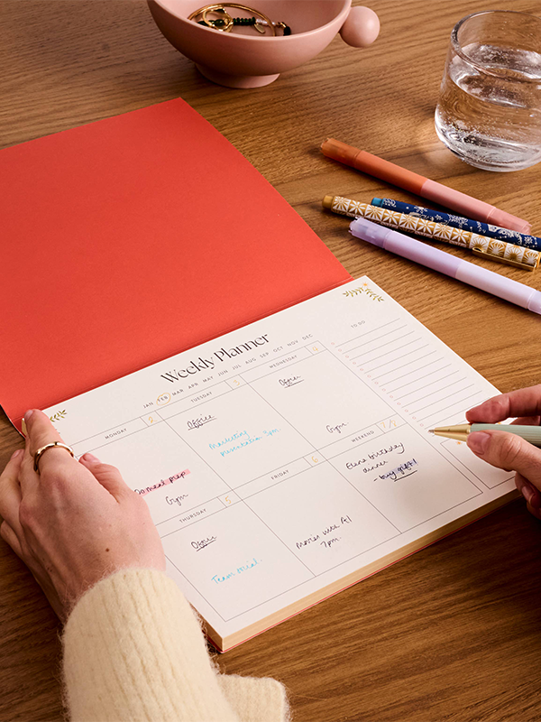 Folklore Birds Weekly Desk Planner
