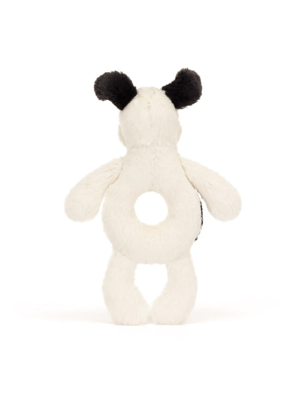 Ring Rattle: Bashful Puppy Black & Cream
