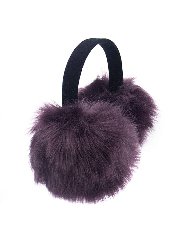 Faux Fox Fur Earmuffs with Velvet Band: Assorted