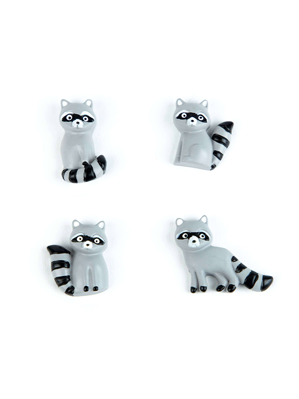 Raccoon Magnets: Set of 4