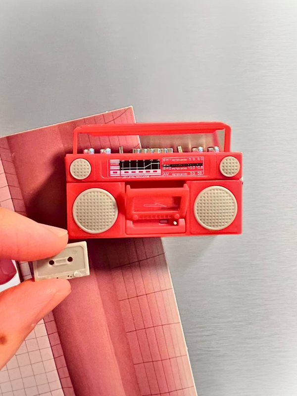 Mini Cassette Tape Player Magnet: Red